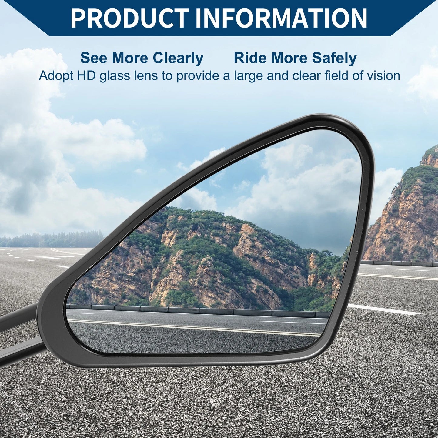 Rear View Mirrors Black Aluminum Alloy for M8/M10 Motorcycle