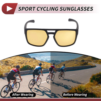 Motorcycle Goggles - Yellow Lens, Black/Orange Frame, Tri-Acetyl Cellulos