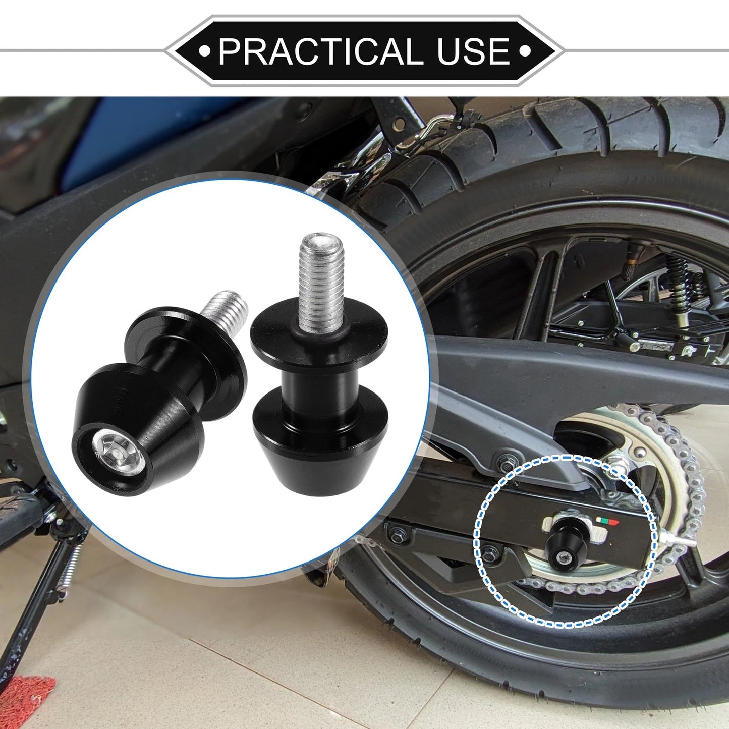 1 Pair 8mm CNC Swingarm Spools Sliders Stand Black for Motorbike