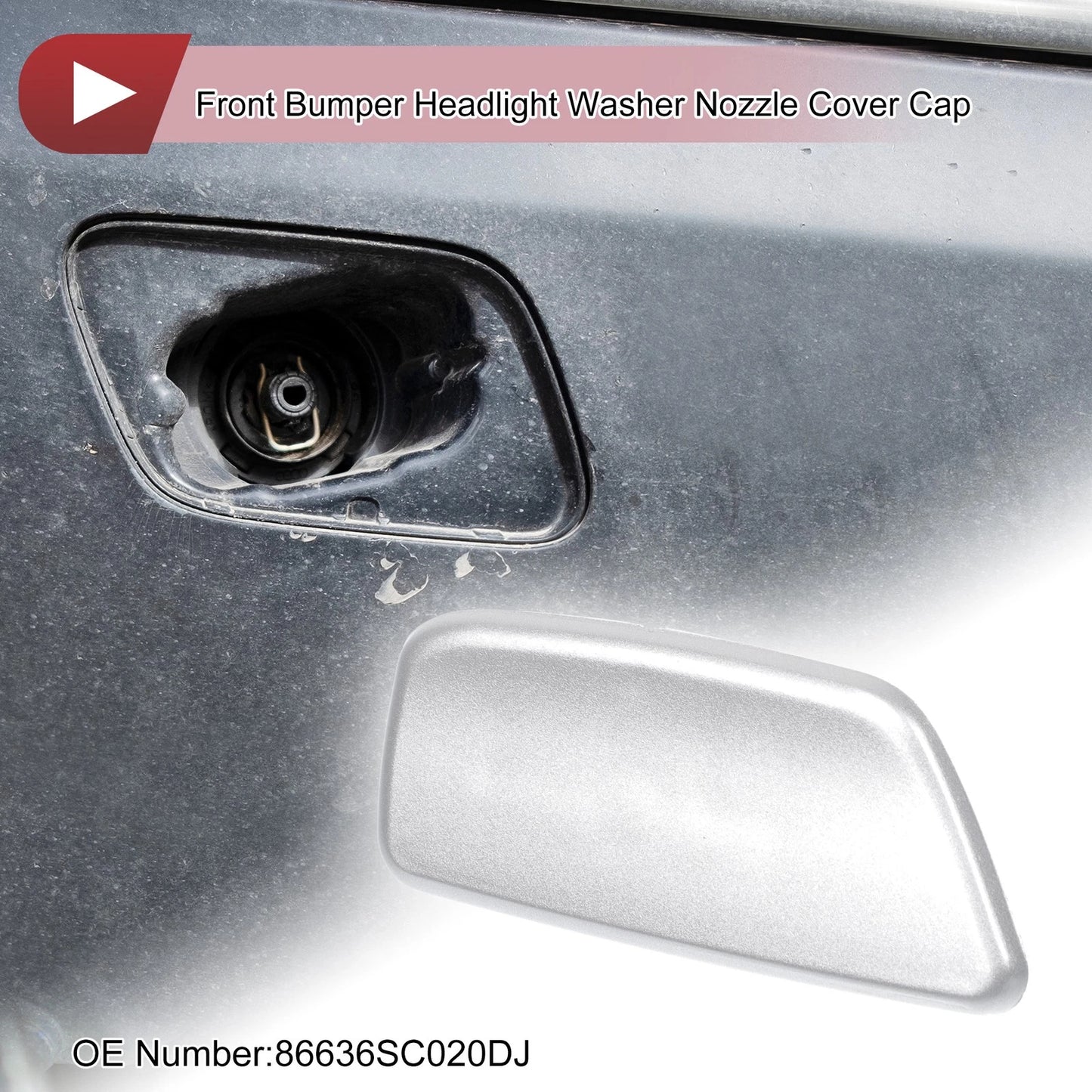 Front Right Washer Nozzle Cover for Subaru Forester (2009-2012) Silver