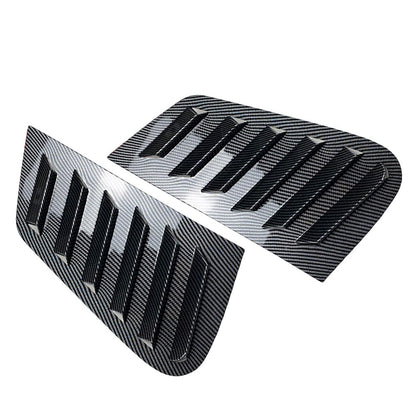 Rear Window Louver Vent Cover Trim for VW Polo 2001-2009 Carbon Fiber Black