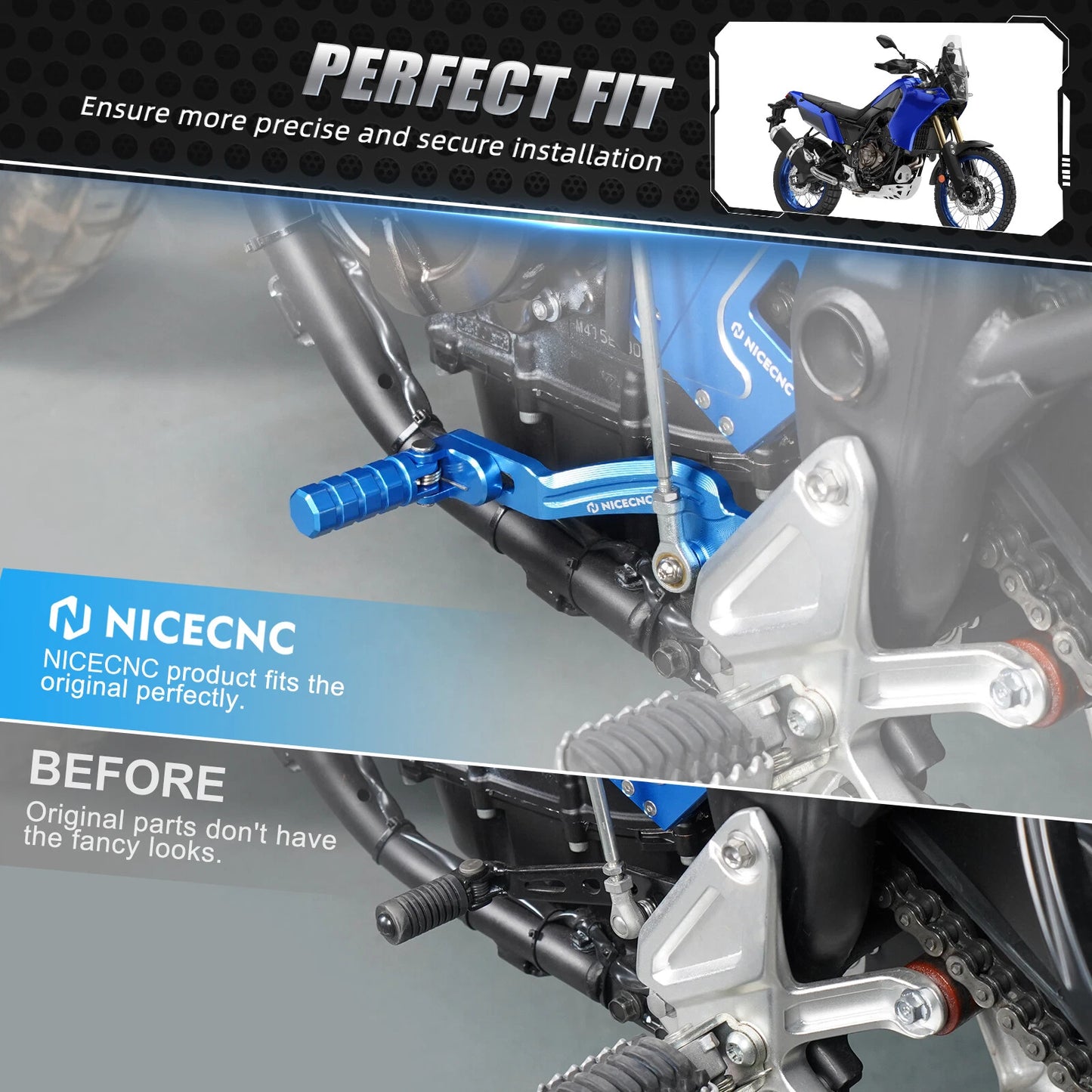 Adjustable Shift Lever for Yamaha Tenere 700 Rally (2020-2024)
