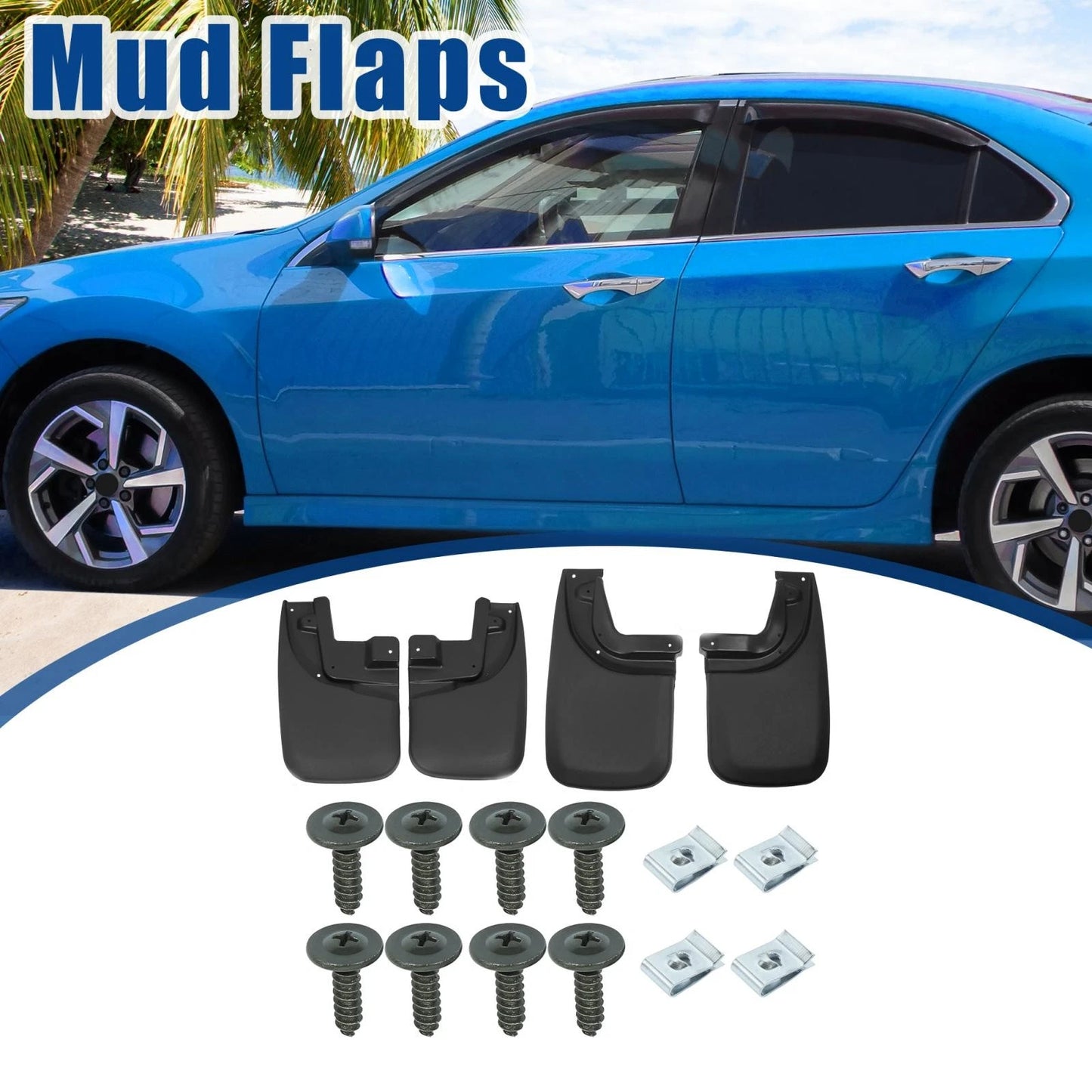 Mud Flaps Kit Front & Rear Splash Guard for Toyota Tacoma (2005–2015)