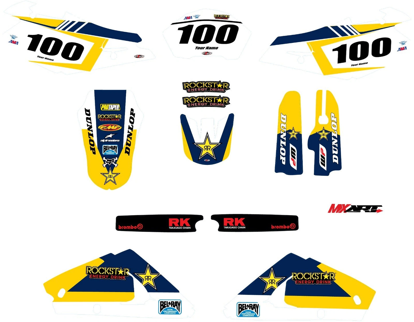 Custom Graphic Kit NIMBLE STYLE for Husqvarna TE TC 250 450 (2000-2004)