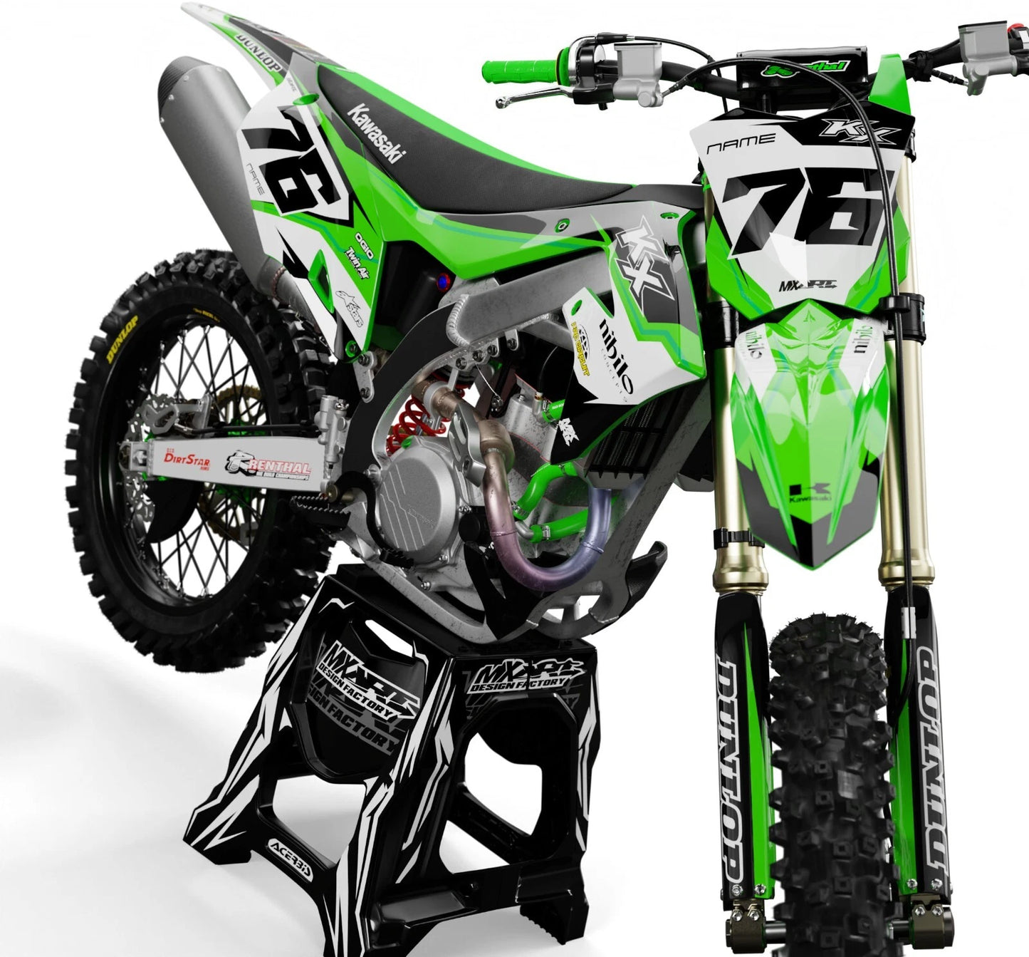Custom Sticker Kit for Kawasaki KLX 140 (2019-2024) Factor Style Decals