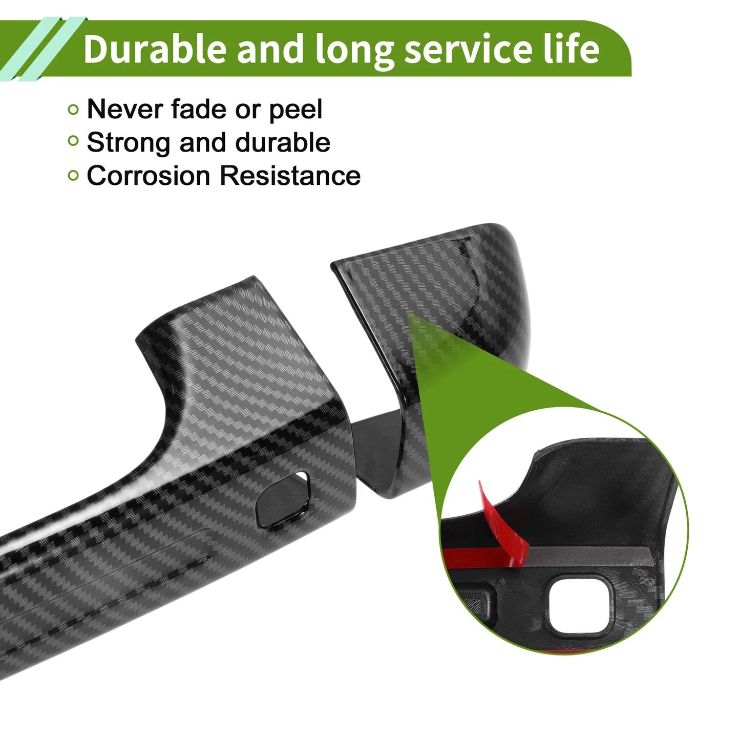 Carbon Fiber Black Exterior Door Handle Cover Trim for Ford Bronco (2021-2025)