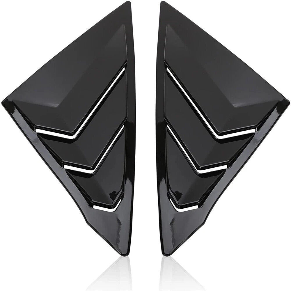 2 x Side Window Louver Vent Covers for 2022 Honda Civic Sedan Glossy Black