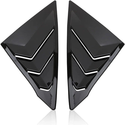 2 x Side Window Louver Vent Covers for 2022 Honda Civic Sedan Glossy Black