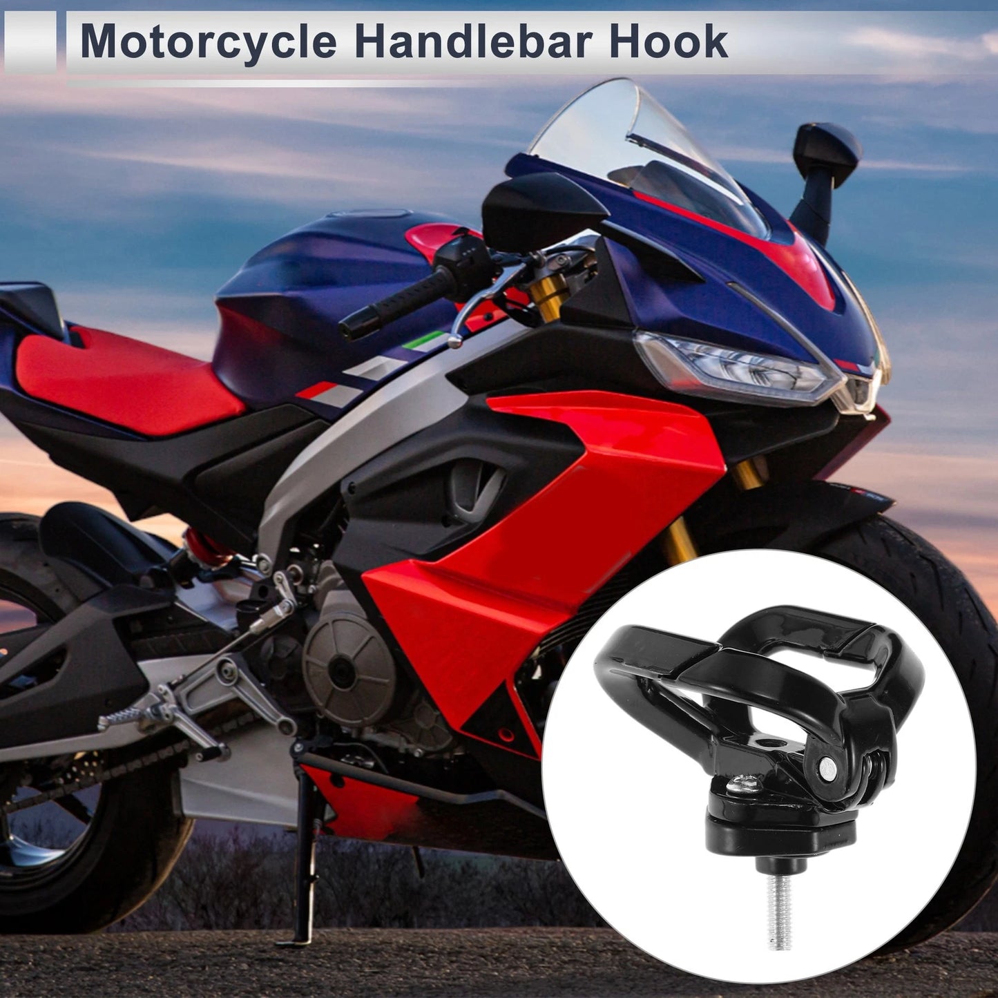 Butterfly-type Open-closed Double Hook for Motorcycle Hanging Hook 1 Pc Black