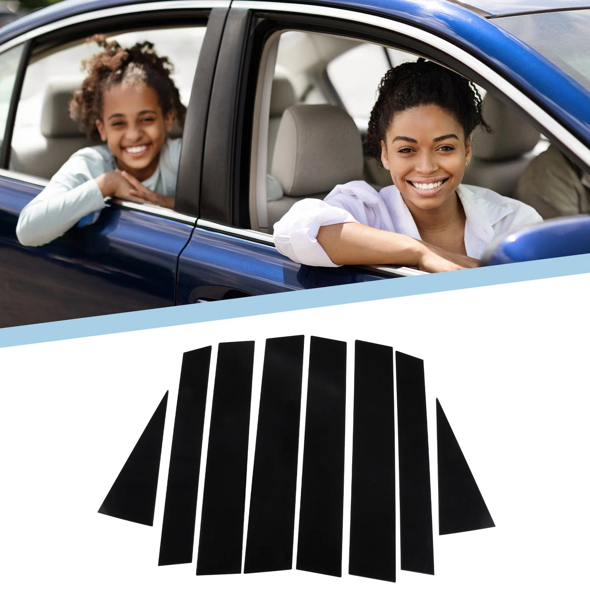 8 Pcs Black Car Pillar Window Trim Covers for Honda CR-V (2023)