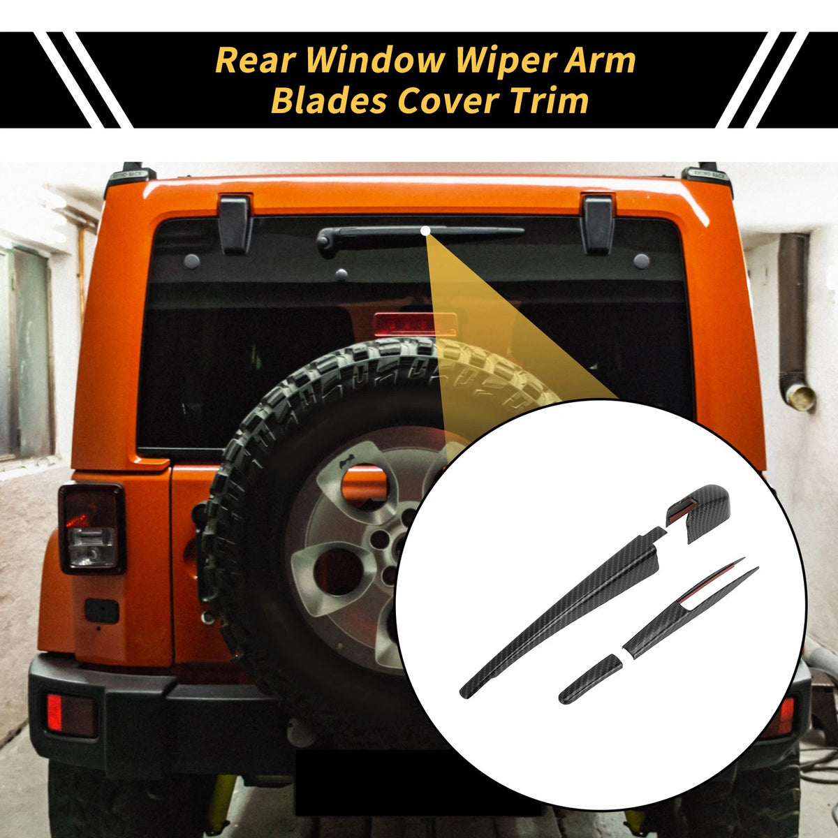 Rear Window Wiper Arm Blades Cover for Jeep Wrangler (2011-2023)