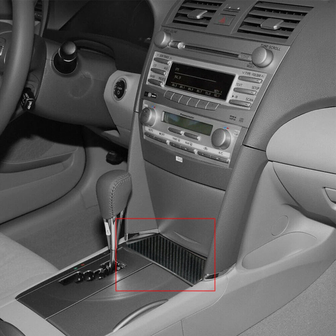 Carbon Fiber Interior Storage Box Cover Trim for Toyota Camry (2007-2011)