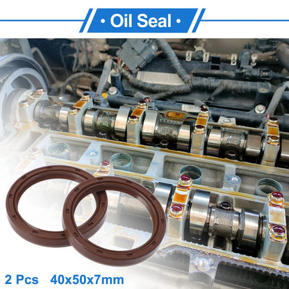 Oil Seal Rotary Shaft Seal 40x50x7mm Brown 2 x FKM