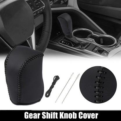Gear Shift Knob Cover Black Faux Leather for Toyota Camry (2007–2011)