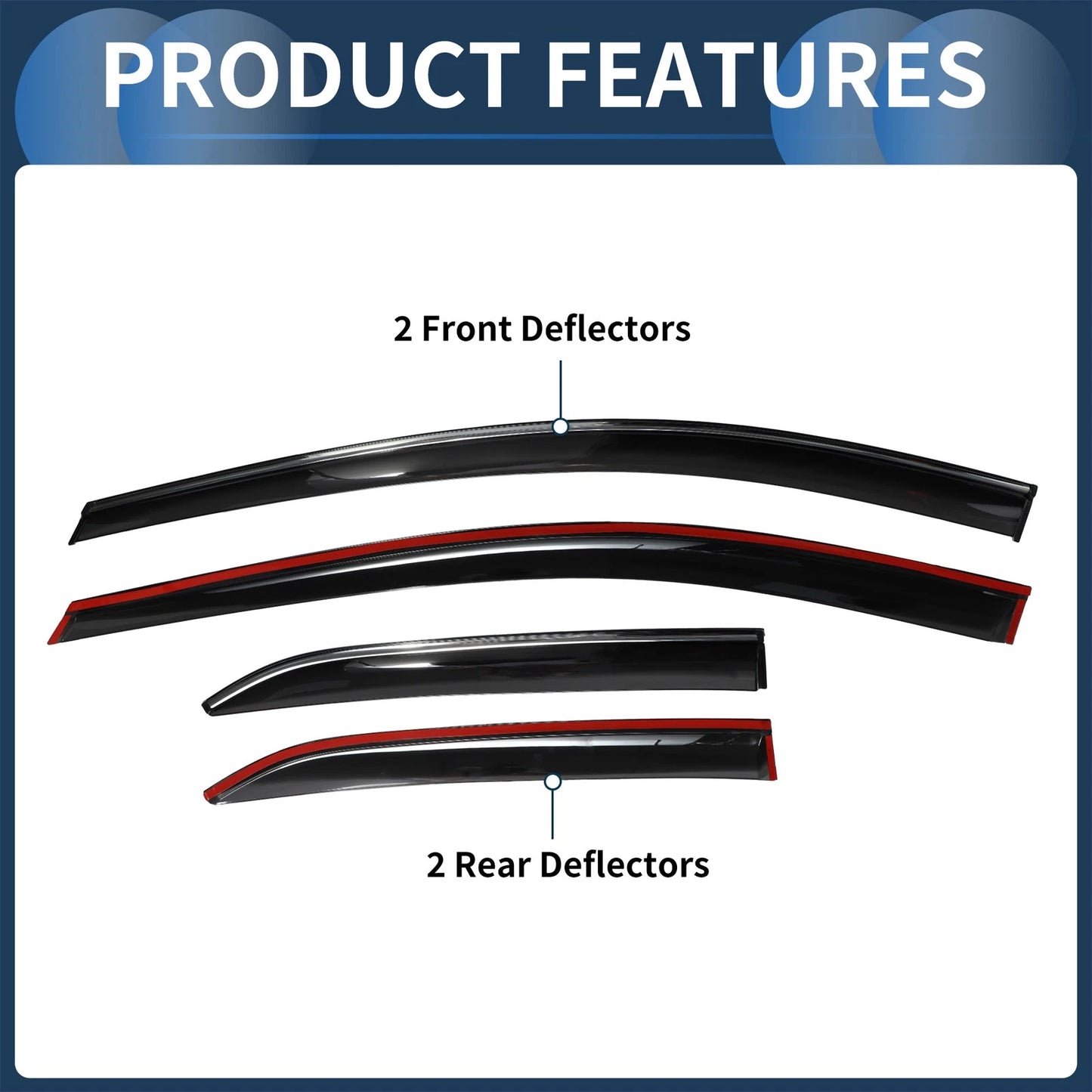 Window Deflectors for Toyota Corolla Side Window Vent Visors Black 2020