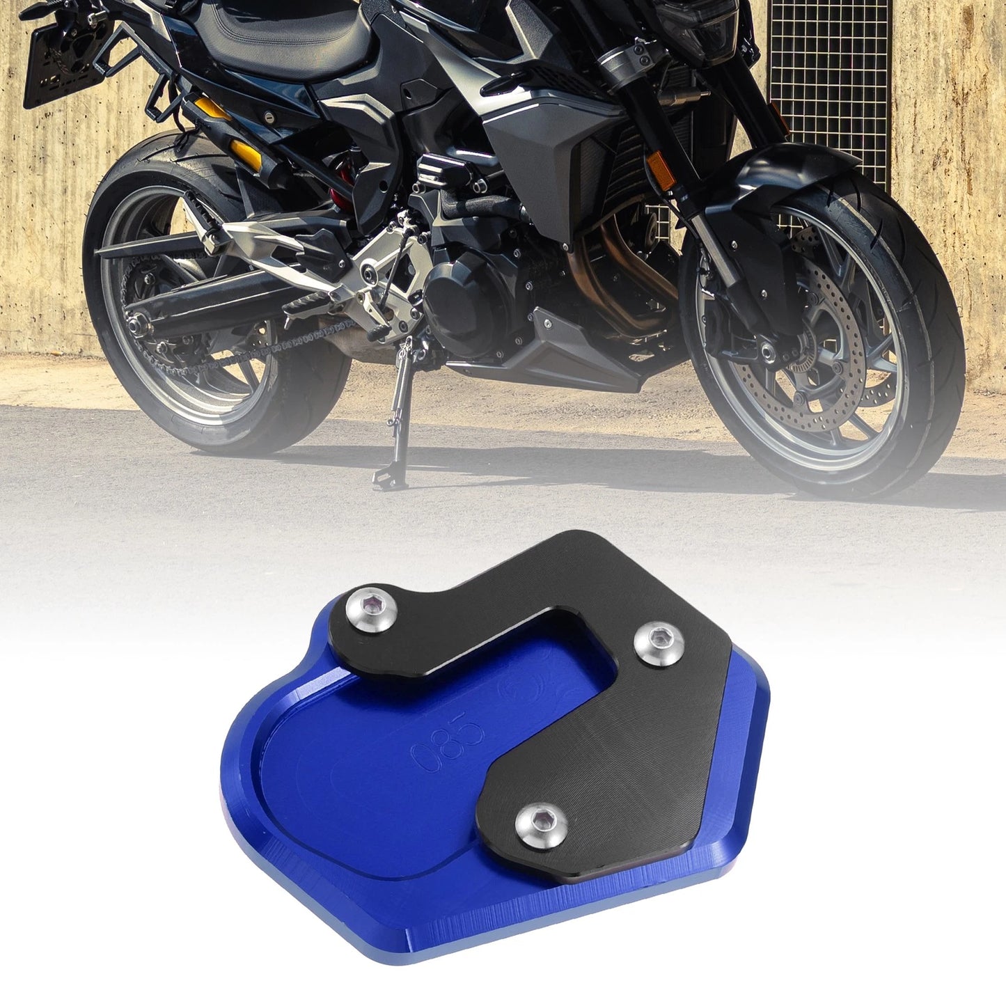 Kickstand Pad for BMW Motorcycle Side Stand Support Plate - Blue