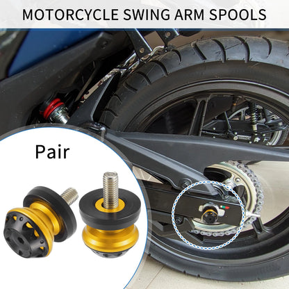1 Pair Motorbike Swingarm Spool 10mm CNC Spool Slider Stand Gold Tone for Moto