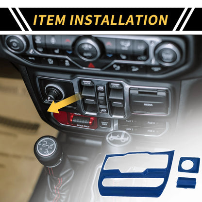 Dashboard Control Panel Cover for Jeep Wrangler JL (2018-2023) Blue