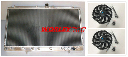 2 x Row Aluminium Radiator & Fan for Dodge Stealth RT (1991-1996)