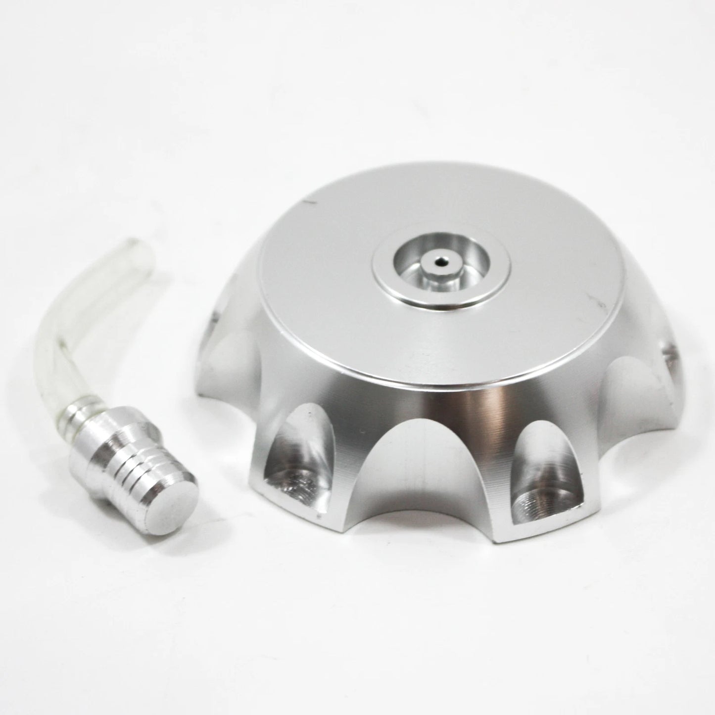 Silver Alloy Gas Fuel Tank Cap + Breather for 110cc 125cc PIT Trail Dirt Bike