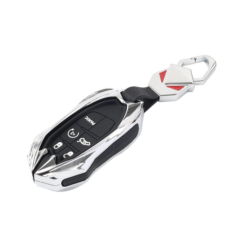 Silver 5-Button Smart Key Fob Shell Cover for Jeep Grand Cherokee (2014-2023)