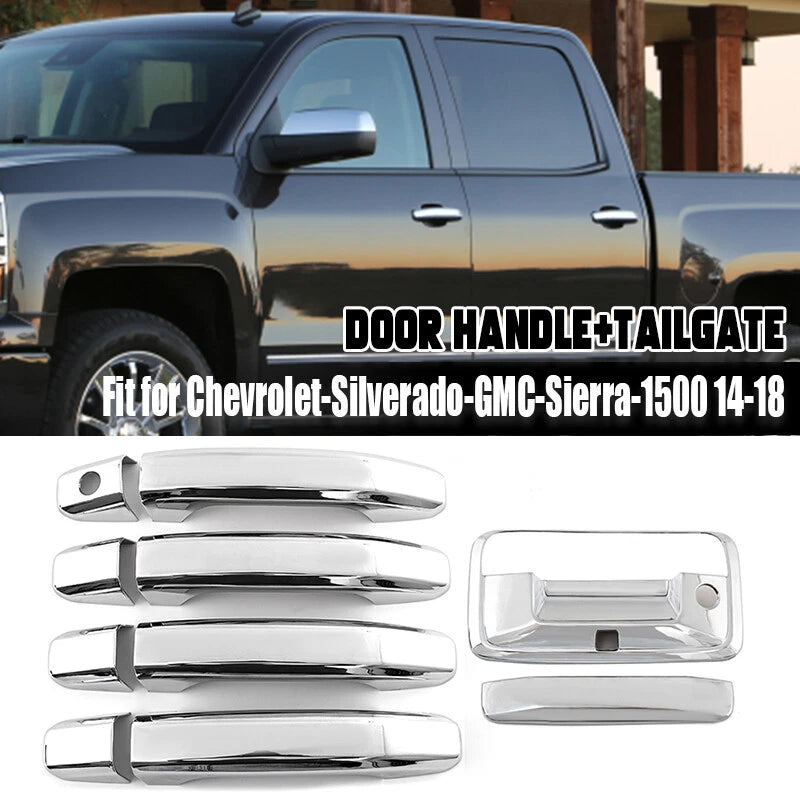 Trunk Tailgate Handle Cover Trim 5PC for 2014-2019 Chevy Silverado GMC Sierra