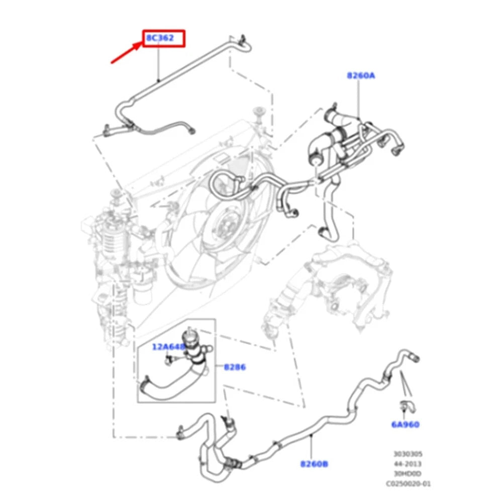 Radiator Coolant Overflow Hose for Land Rover Discovery 4, Range Rover Sport (2010-2016)