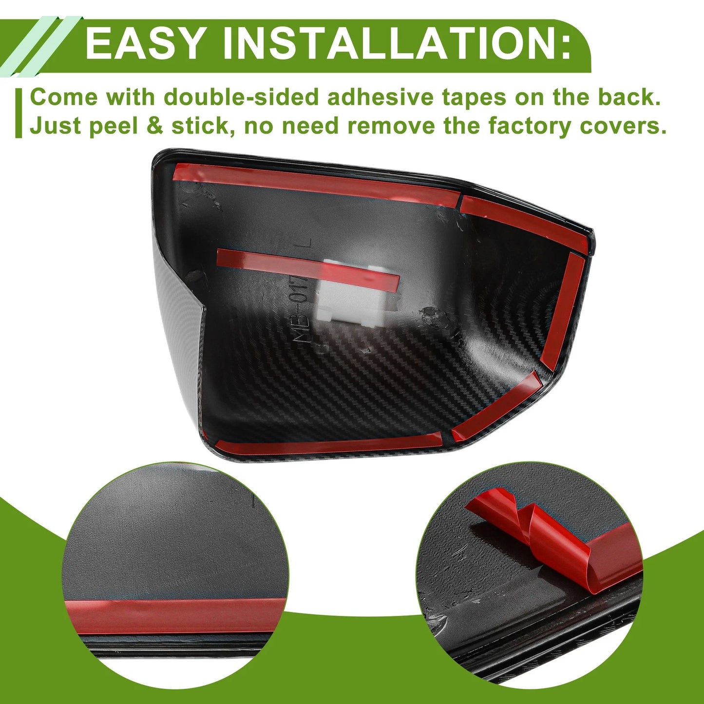 Black Side Mirror Cover Caps for Ford F150 (2015-2020)