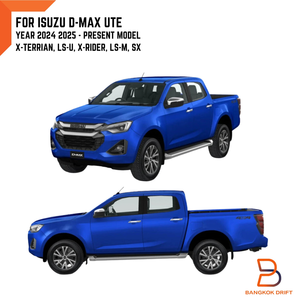 Unpainted X-Terrian Style Fender Flares for Isuzu D-Max Crew Cab Ute (2024-2025)