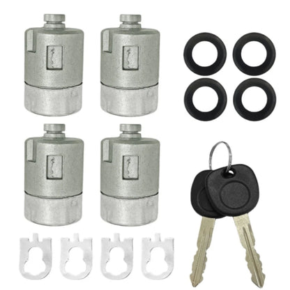 4 Pcs Door Lock Cylinder & 2 Keys for Chevrolet Express 1500 2500 3500 (2001-2010)