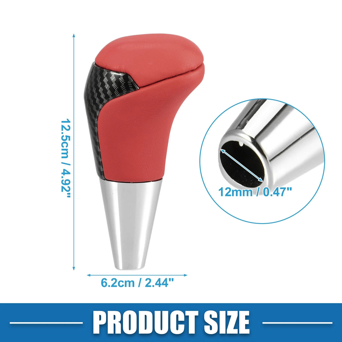 Carbon Fiber Gear Shift Knob for Toyota (Unpunched, Red)
