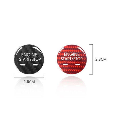 Black Carbon Fiber Engine Start Buttons Cover Cap Trim For Cadillac XTS CT6