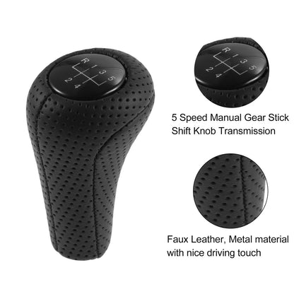 5 Speed Manual Gear Shift Knob for BMW Faux Leather Black