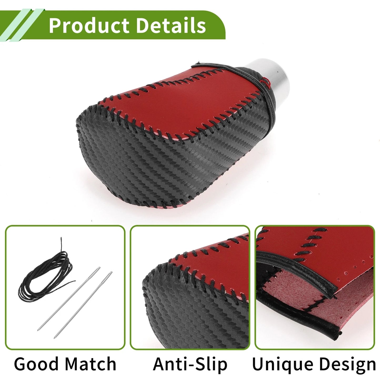 Car Gear Shift Knob Cover 1 Pcs for Honda Civic (2016-2021) Black Carbon Fiber