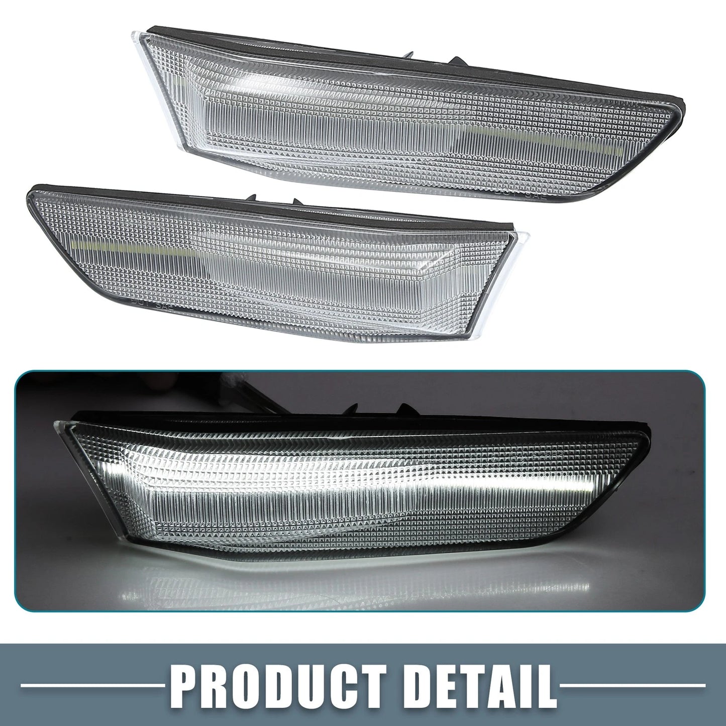 Pair LED Side Marker White Light for Infiniti G35 (2003-2006) Clear Lens