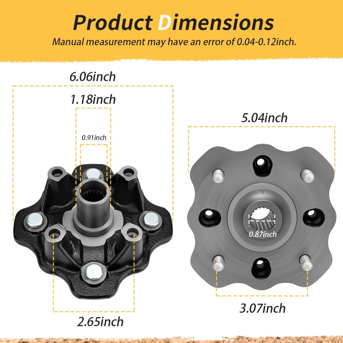 Front Wheel Hub for Suzuki Vinson 500 Auto LT-A500F (2002–2003)