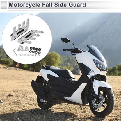 1 x Fall Side Guard Front Fender Mud Guards Silver Tone for Motorcycle