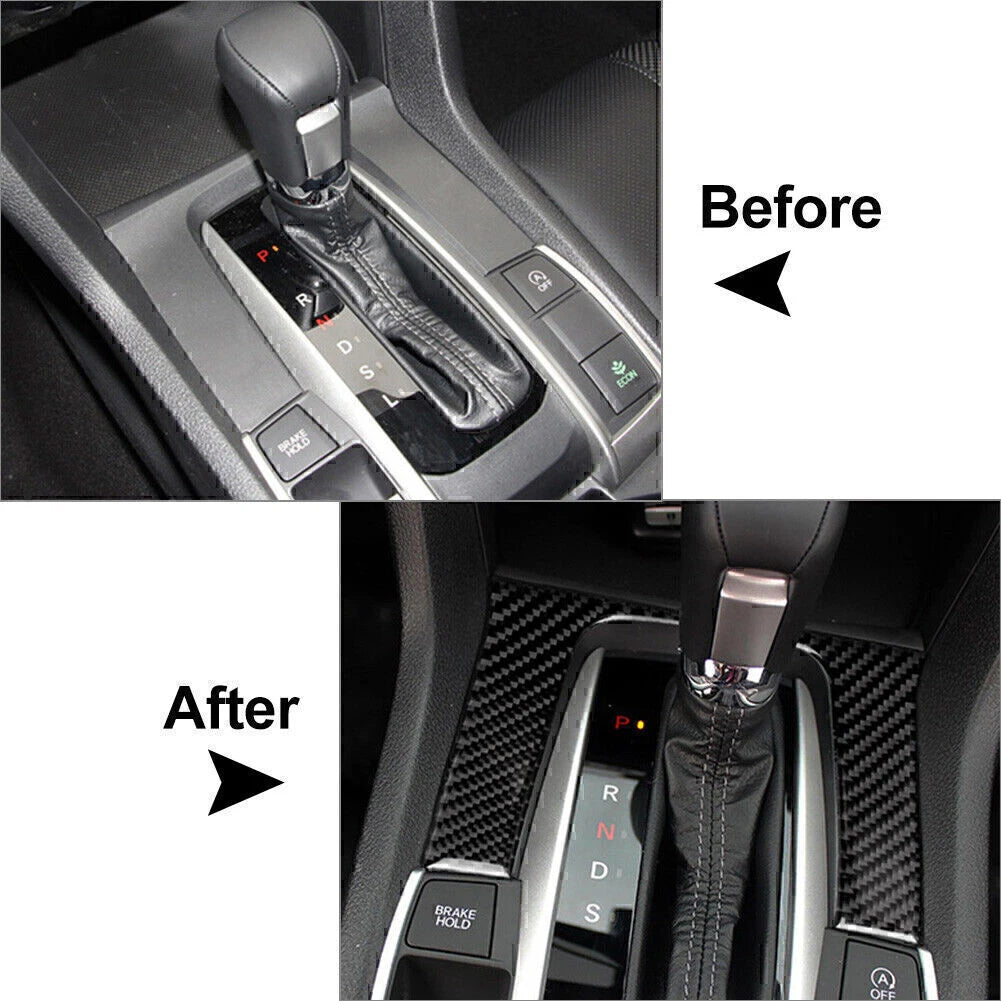 Carbon Fiber Gear Shift Cover Trim for Honda Civic (2016-2019)