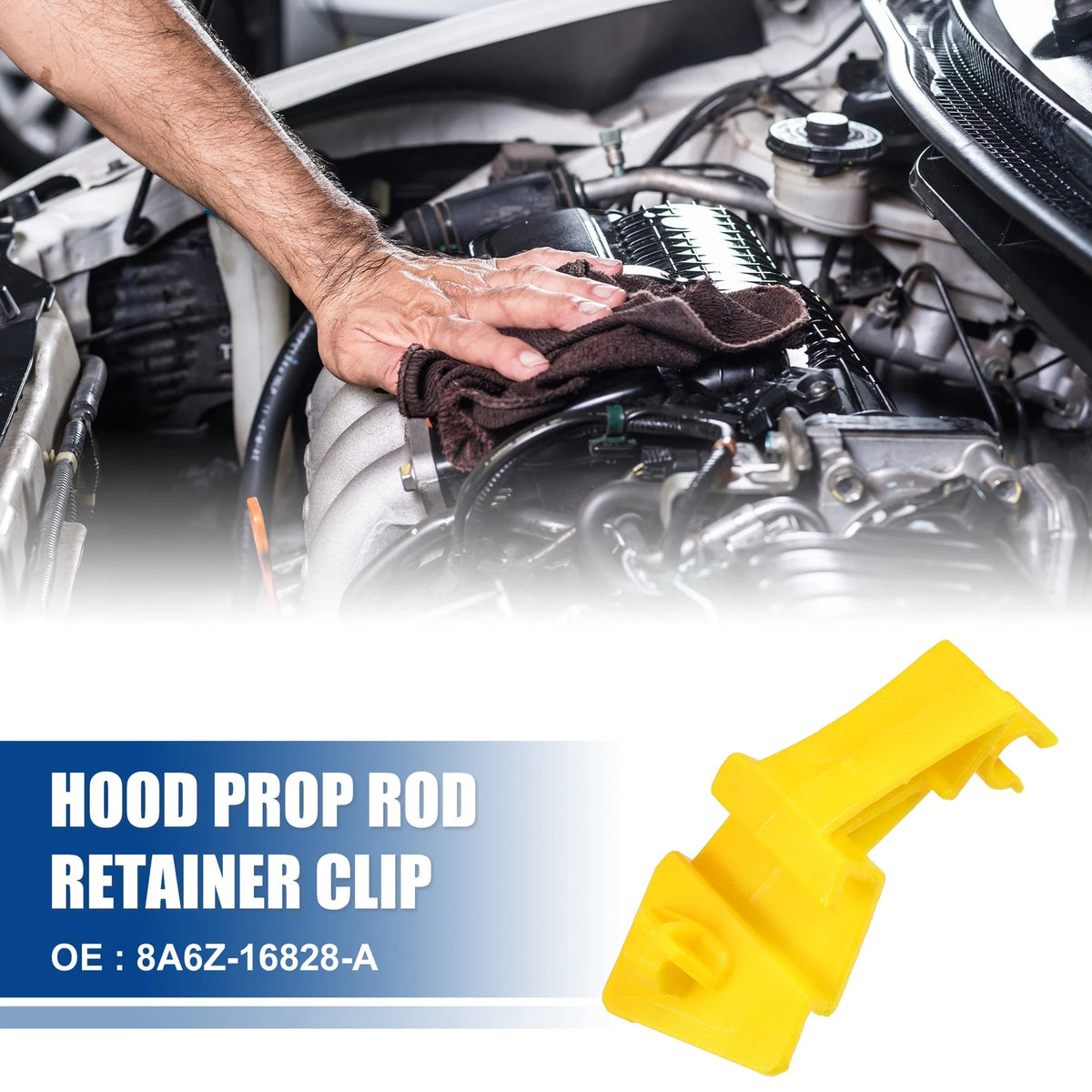 2 x Hood Prop Rod Holder Clips for Ford (No. 8A6Z16828A)
