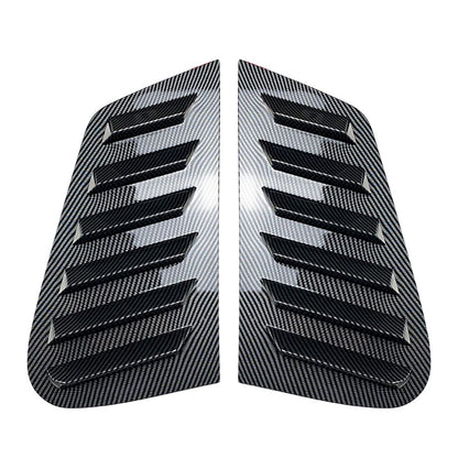 Rear Window Louver Vent Cover Trim for VW Polo 2001-2009 Carbon Fiber Black