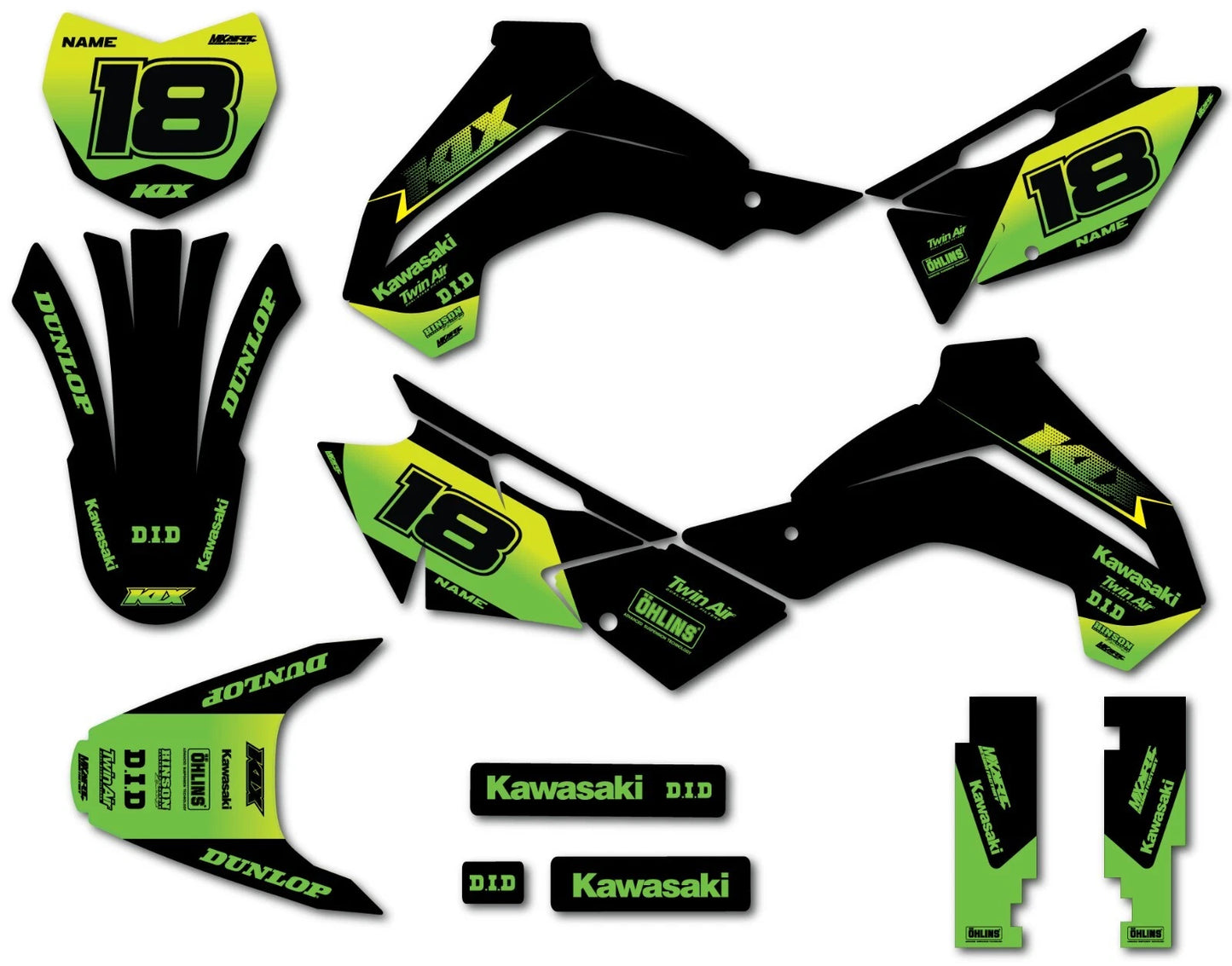 Kawasaki KLX 140 Heavy Style Decals Stickers Graphics (2008-2018)