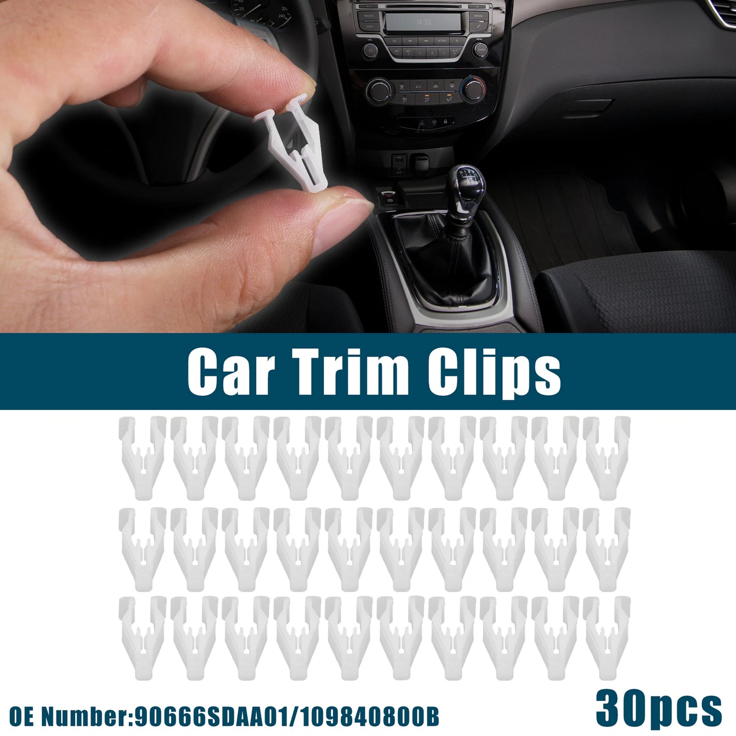 30 x Retainer Fastener Clips for Honda Interior Trim (No. 90666SDAA01)