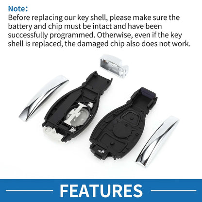 Keyless Entry Remote Key Shell Case for Mercedes-Benz A Class (2004-2010)