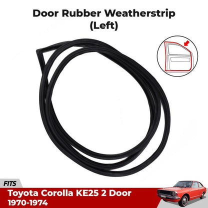 Door Glass Seals Rubber Strips Front LH Fits Toyota Corolla KE25 2-Door 1970-74