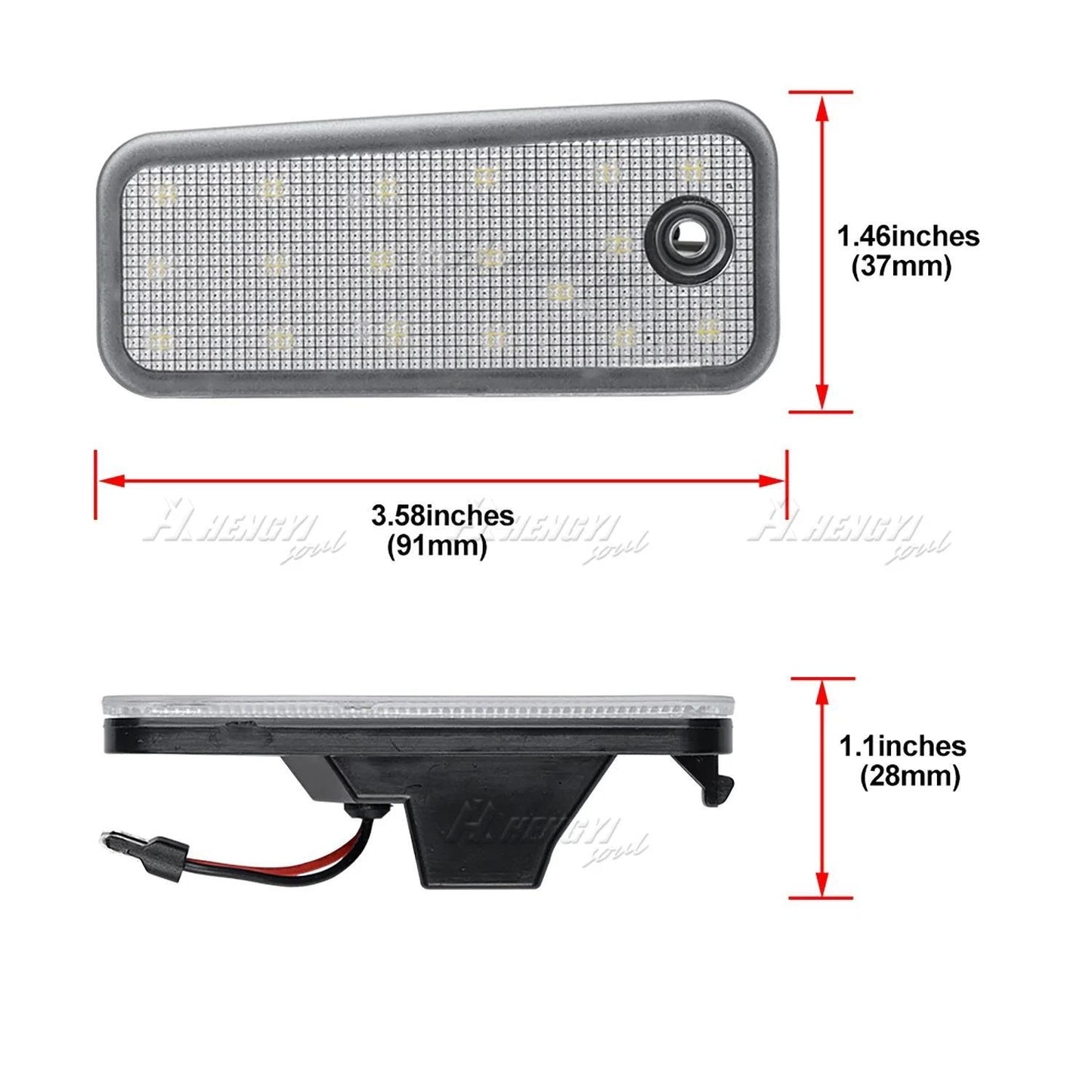 2x White LED LP Light for Hyundai Azera Santa Fe (2006–2011; 2013–2018)