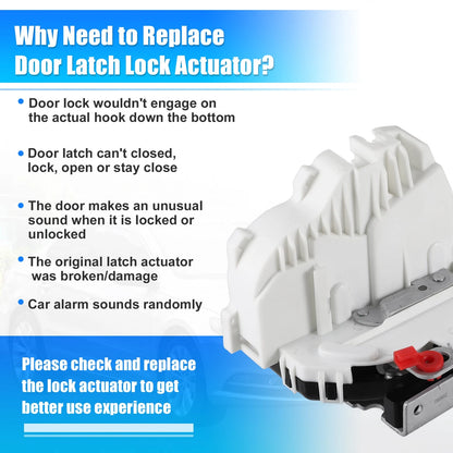 Rear Left Power Door Lock Actuator Motor for Dodge Durango, Jeep (2004-2009)