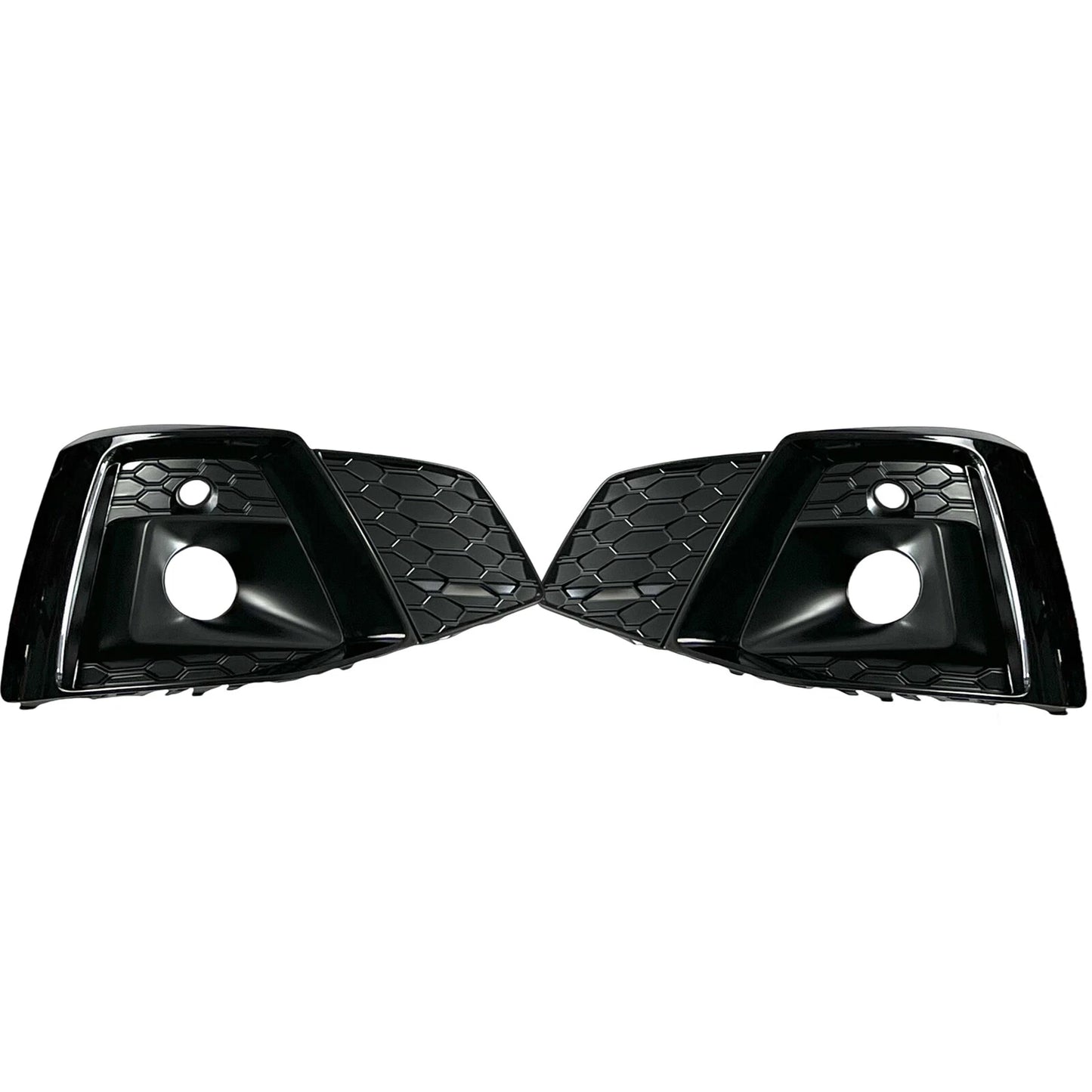 2 x Front Fog Light Covers for Audi A5 S5 (2021-2024) Black Trim