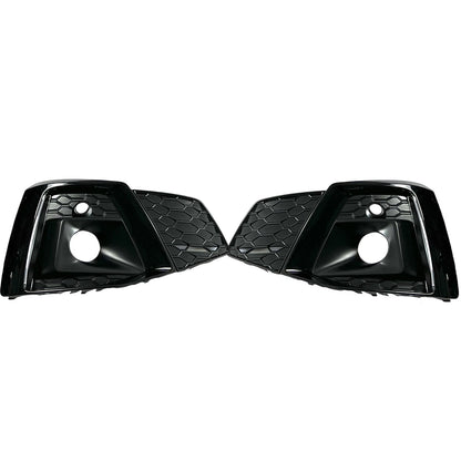 2 x Front Fog Light Covers for Audi A5 S5 (2021-2024) Black Trim
