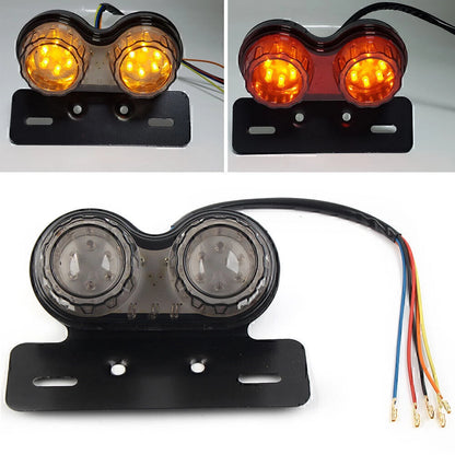 Integrated Tail Light for Motor - Dual Turn Signal Brake License Plate Lamp