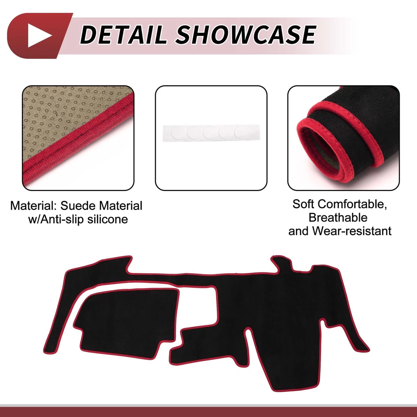 Dashboard Cover Mat for Nissan 40 Series B44A (2020-2024) Black Red